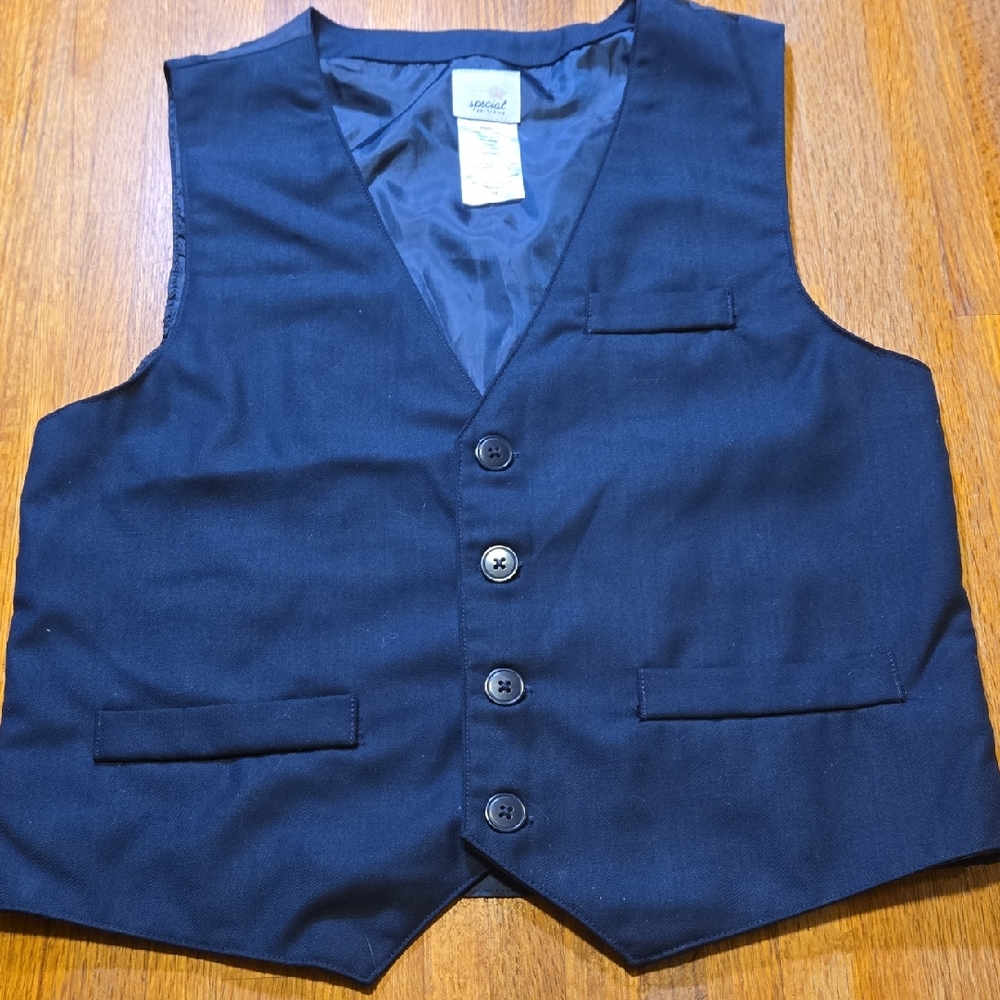 Special Editions Boys‎ 10 Classic Navy 4 Button V-Neck Wedding Party Piano Vest